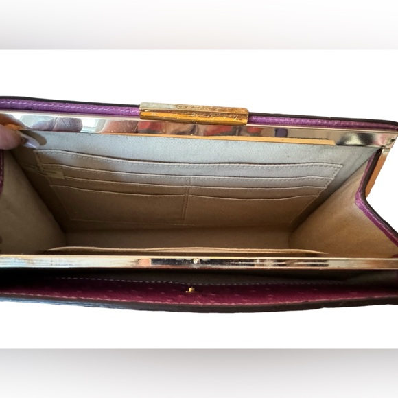 Coach 49850 Legacy Framed Ostrich Embossed Leather Large Clutch Wallet - Picture 7 of 12